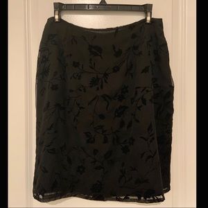 Black Velvet Flower Design Skirt